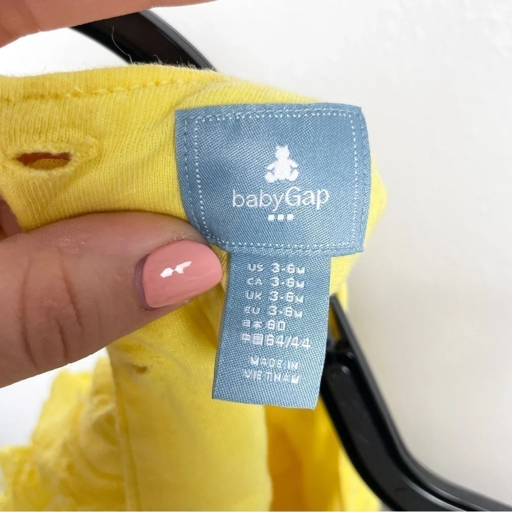 Baby Gap 3-6 month yellow tiered ruffle dress